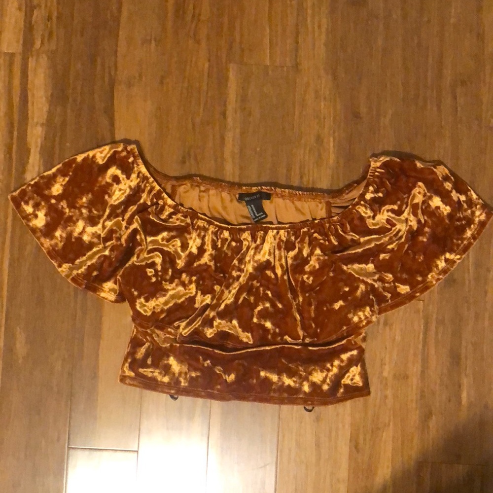 Orange Velvet Crop Top - Forever 21